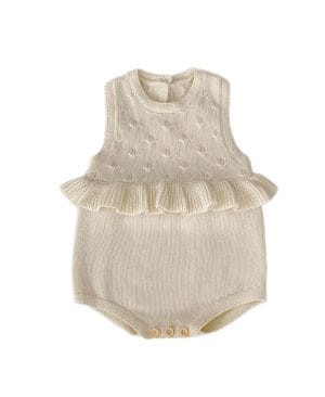 <h1 class="product_title entry-title">Baby Girl's Ruffle Vest Cute Fashionable Knitted Jacket All-matching Romper</h1> - Image 5
