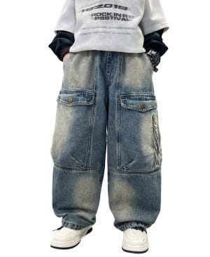 ⁦<h1 class="product_title entry-title">بنطلونات أولاد فضفاضة وعملية - جينز كارجو</h1>⁩ - الصورة ⁦6⁩