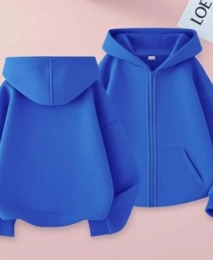 ⁦<h1 class="product_title entry-title">هودي بناتي غير رسمي متعدد الاستخدامات بلون موحد مع جيوب وسحاب</h1>⁩ - الصورة ⁦7⁩