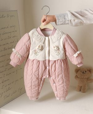 <h1 class="product_title entry-title">Baby Girl Autumn And Winter New Cute Princess Thin Cotton Romper Girl Romper Outwear</h1> - Image 5