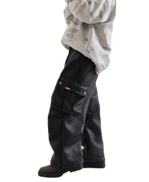 ⁦<h1 class="product_title entry-title">سروال عمل جلد شتوي مبطن بالفليس للأولاد</h1>⁩ - الصورة ⁦3⁩