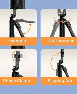 <h1 class="product_title entry-title">360 Rotating Pan Tilt Selfie Stick Tripod</h1> - Image 3