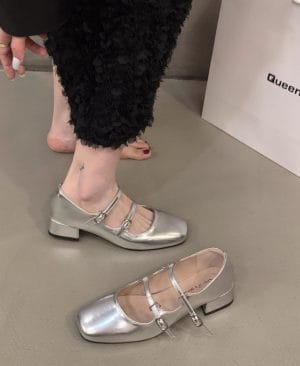 <h1 class="product_title entry-title">Chunky Heel Red Mary Jane Shoes For Women</h1> - Image 4