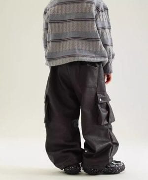 ⁦<h1 class="product_title entry-title">سروال عمل جلد شتوي مبطن بالفليس للأولاد</h1>⁩ - الصورة ⁦6⁩