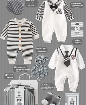 <h1 class="product_title entry-title">Baby Gift Package Elegant White Striped Gray Baby Boy</h1> - Image 6