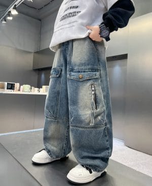 ⁦<h1 class="product_title entry-title">بنطلونات أولاد فضفاضة وعملية - جينز كارجو</h1>⁩ - الصورة ⁦4⁩