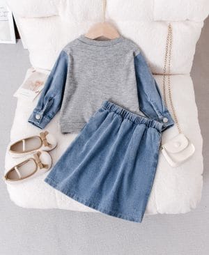 <h1 class="product_title entry-title">Love Bead Patchwork Princess Dress Two-Piece Set</h1> - Image 5