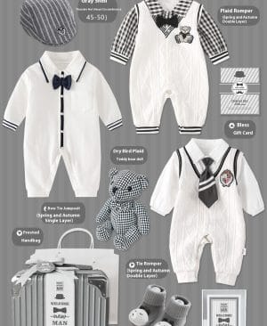<h1 class="product_title entry-title">Baby Gift Package Elegant White Striped Gray Baby Boy</h1> - Image 4