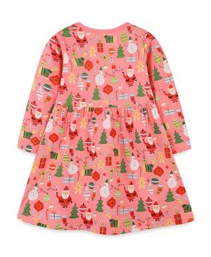 <h1 class="product_title entry-title">Girl's Long Sleeve Knitted Cotton Cartoon Print Dress</h1> - Image 5