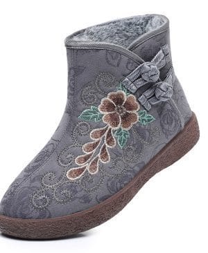 <h1 class="product_title entry-title">Women's Ethnic-style Cotton Boots With Fleece Lining</h1> - Image 6