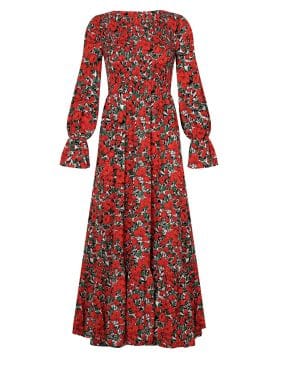 <h1 class="product_title entry-title">Autumn Printed Polka Dot Smocking Long Sleeve Dress Long Dress</h1> - Image 4
