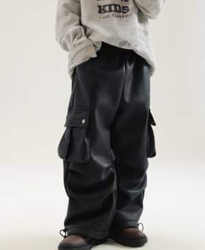 ⁦<h1 class="product_title entry-title">سروال عمل جلد شتوي مبطن بالفليس للأولاد</h1>⁩ - الصورة ⁦5⁩