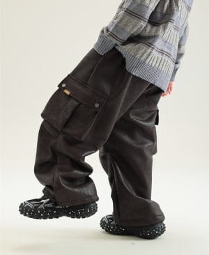 ⁦<h1 class="product_title entry-title">سروال عمل جلد شتوي مبطن بالفليس للأولاد</h1>⁩ - الصورة ⁦4⁩