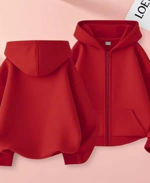 ⁦<h1 class="product_title entry-title">هودي بناتي غير رسمي متعدد الاستخدامات بلون موحد مع جيوب وسحاب</h1>⁩ - الصورة ⁦9⁩