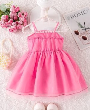 ⁦<h1 class="product_title entry-title">فستان أنيق مزين بالأزهار مع حمالات منتفخة</h1>⁩ - الصورة ⁦3⁩