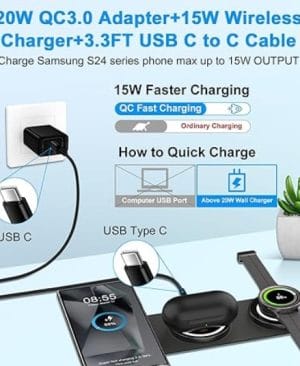 3-In-1 Foldable Wireless Fast Charger - Image 2