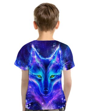 ⁦<h1 class="product_title entry-title">تي شيرت أطفال بأكمام قصيرة مطبوع برأس ذئب أرجواني ثلاثي الأبعاد - أوروبا وأمريكا</h1>⁩ - الصورة ⁦5⁩