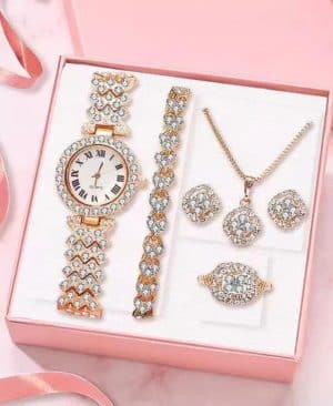 <h1 class="product_title entry-title">Full Diamond Luxury Bracelet Watch Suit Women's Quartz</h1> - Image 7