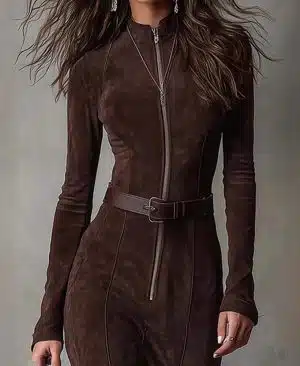 <h1 class="product_title entry-title">Slim Zipper Dress Elegant Temperament Split Long-sleeved Dresses Cowboy Fashion Retro Women's Clothing</h1> - Image 8