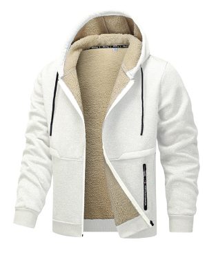 ⁦<h1 class="product_title entry-title">هودي كاجوال للرجال سميك من فليس مع بطانة شيربا سميكة جاكيت بغطاء رأس بسحاب ملابس شتوية</h1>⁩ - الصورة ⁦5⁩