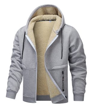 ⁦<h1 class="product_title entry-title">هودي كاجوال للرجال سميك من فليس مع بطانة شيربا سميكة جاكيت بغطاء رأس بسحاب ملابس شتوية</h1>⁩ - الصورة ⁦9⁩