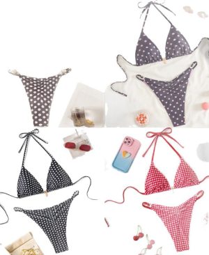 ⁦<h1 class="product_title entry-title">مجموعة بيكيني نسائية بكوب مثلث مزخرف</h1>⁩ - الصورة ⁦9⁩