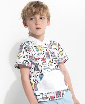 <h1 class="product_title entry-title">Cartoon print boy's hooded short sleeve t-shirt</h1> - Image 4