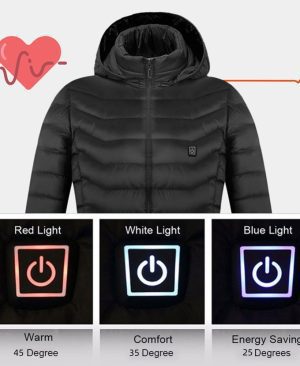 <h1 class="product_title entry-title">Winter Heated Jacket USB Electric Cotton Coat Zip-up Heater Thermal Clothing Heating Vest For Men</h1> - Image 9