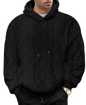 <h1 class="product_title entry-title">Men's Casual Jacquard Double-Sided Fleece Hoodie Top</h1> - Image 8