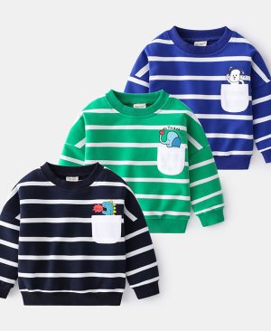 <h1 class="product_title entry-title">Spring Boys Striped Sweater Casual Loose Round Neck Pullover Sweater Cotton</h1> - Image 3