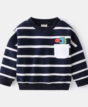 <h1 class="product_title entry-title">Spring Boys Striped Sweater Casual Loose Round Neck Pullover Sweater Cotton</h1> - Image 5