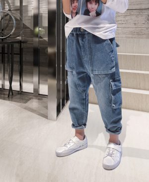 ⁦<h1 class="product_title entry-title">سروال هاريم فضفاض للأطفال الكبار مع بطانة فleece</h1>⁩ - الصورة ⁦3⁩