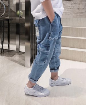 ⁦<h1 class="product_title entry-title">سروال هاريم فضفاض للأطفال الكبار مع بطانة فleece</h1>⁩ - الصورة ⁦5⁩