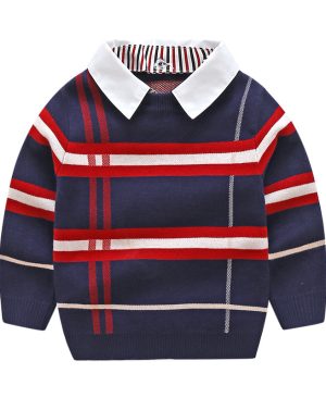 ⁦<h1 class="product_title entry-title">سويت شيرت جاكار مخطط للأولاد</h1>⁩ - الصورة ⁦5⁩