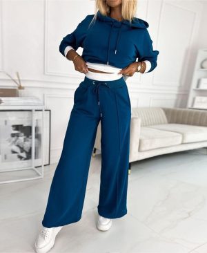 <h1 class="product_title entry-title">Women's Hoodie Suit Sporty Casual Long-Sleeved Hooded Sweatshirt</h1> - Image 5