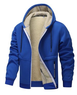 ⁦<h1 class="product_title entry-title">هودي كاجوال للرجال سميك من فليس مع بطانة شيربا سميكة جاكيت بغطاء رأس بسحاب ملابس شتوية</h1>⁩ - الصورة ⁦6⁩