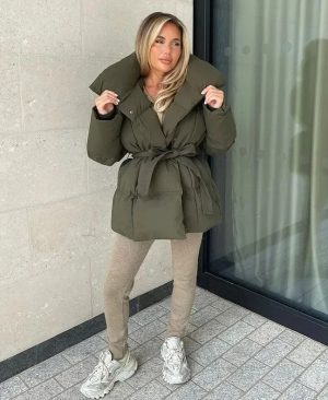 <h1 class="product_title entry-title">Winter Thickened Jacket Fashion Lapel Cotton Coat With Belt Warm Casual Top Outwear Women's Clothing</h1> - Image 8