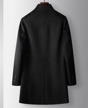 ⁦<h1 class="product_title entry-title">معطف صوف يدوي للرجال بطول متوسط مع ياقة واقفة</h1>⁩ - الصورة ⁦4⁩