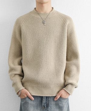 <h1 class="product_title entry-title">Chunky-knit Crew-neck Warm And Loose-fitting Sweater</h1> - Image 6