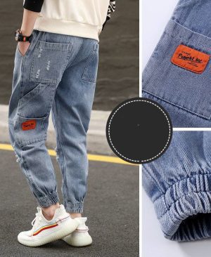 ⁦<h1 class="product_title entry-title">جينز وسراويل الأولاد طلاب المدارس الابتدائية بأسلوب غربي فضفاض</h1>⁩ - الصورة ⁦4⁩