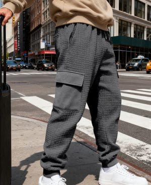<h1 class="product_title entry-title">Men's Loose Fit Casual Sports Jacquard Outdoor Work Trousers For Commuting</h1> - Image 5