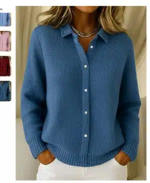 <h1 class="product_title entry-title">Casual Fashion Button Knitted Lapel Sweater For Women</h1> - Image 6