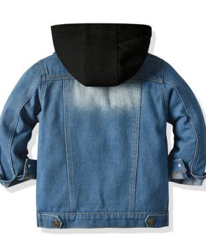 <h1 class="product_title entry-title">Children's Fake Two-piece Denim Jacket, Children's Hooded Fashion Casual Top</h1> - Image 4
