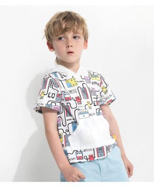 <h1 class="product_title entry-title">Cartoon print boy's hooded short sleeve t-shirt</h1> - Image 5