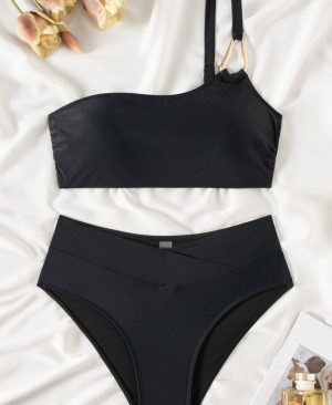 ⁦<h1 class="product_title entry-title">بيكيني مقسوم بحزام معدني على كتف واحد</h1>⁩ - الصورة ⁦4⁩