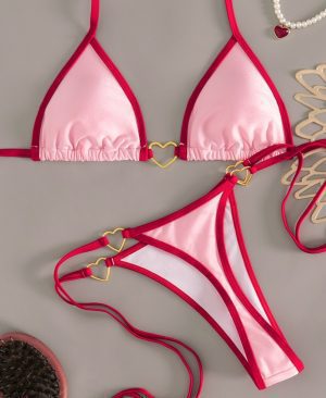<h1 class="product_title entry-title">Pendant Thong Swimsuit Set With Tie-up Design Halter-style Triangle Bikini</h1> - Image 3
