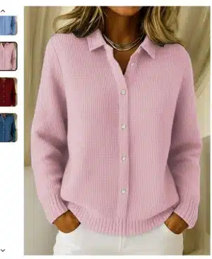 <h1 class="product_title entry-title">Casual Fashion Button Knitted Lapel Sweater For Women</h1> - Image 7