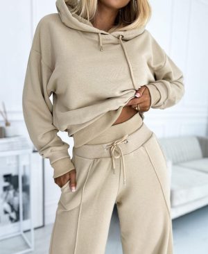 <h1 class="product_title entry-title">Women's Hoodie Suit Sporty Casual Long-Sleeved Hooded Sweatshirt</h1> - Image 3