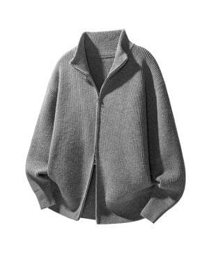 <h1 class="product_title entry-title">Men's Solid-Color Slim-Fit Turtleneck Sweater Jacket With Zipper</h1> - Image 5