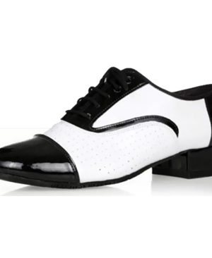 ⁦<h1 class="product_title entry-title">أحذية الرقص اللاتيني للرجال جلد أسود وأبيض أحذية رقص دولية</h1>⁩ - الصورة ⁦4⁩